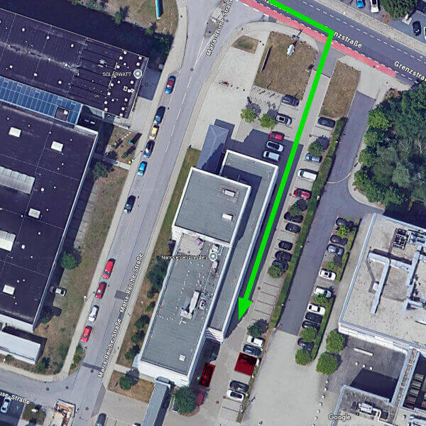 Overview of parking spaces at SURAGUS headquarters at Maria Reiche Straße 1