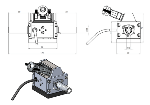 Draw of the EddyCus inline R sensor