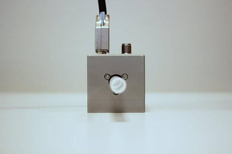 Product photo of the EddyCus® inline R ringsensor for slurry, paste and fluid monitoring front view based on eddy current permittivity measurement